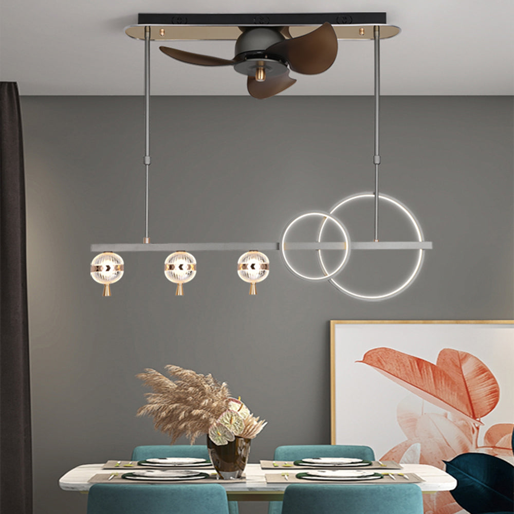 Madina Ceiling Fan with Light, Aluminium & Metal，43''