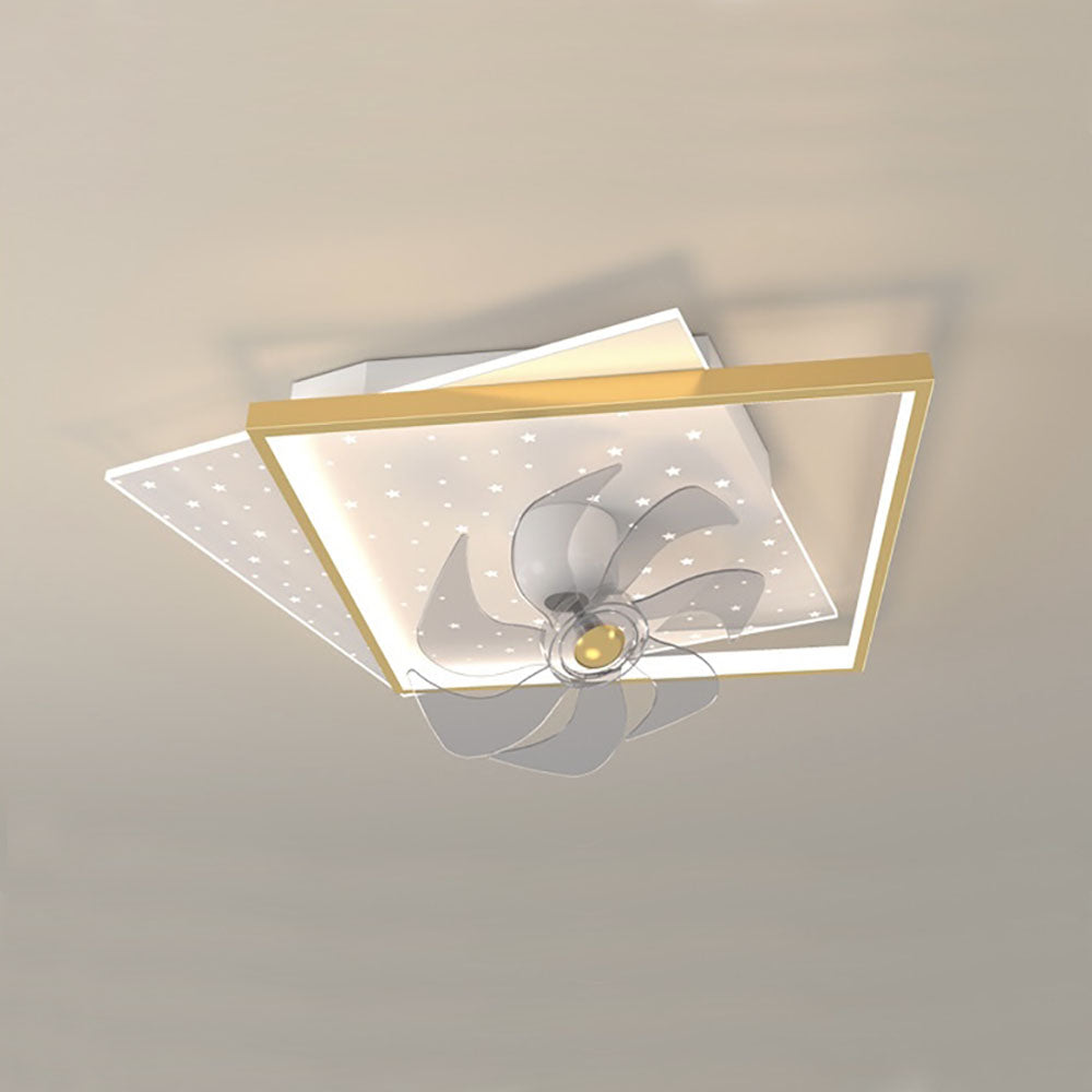 Kelley Flush Mount Ceiling Fan with Light, 4 Style, 19.7''/35.4''