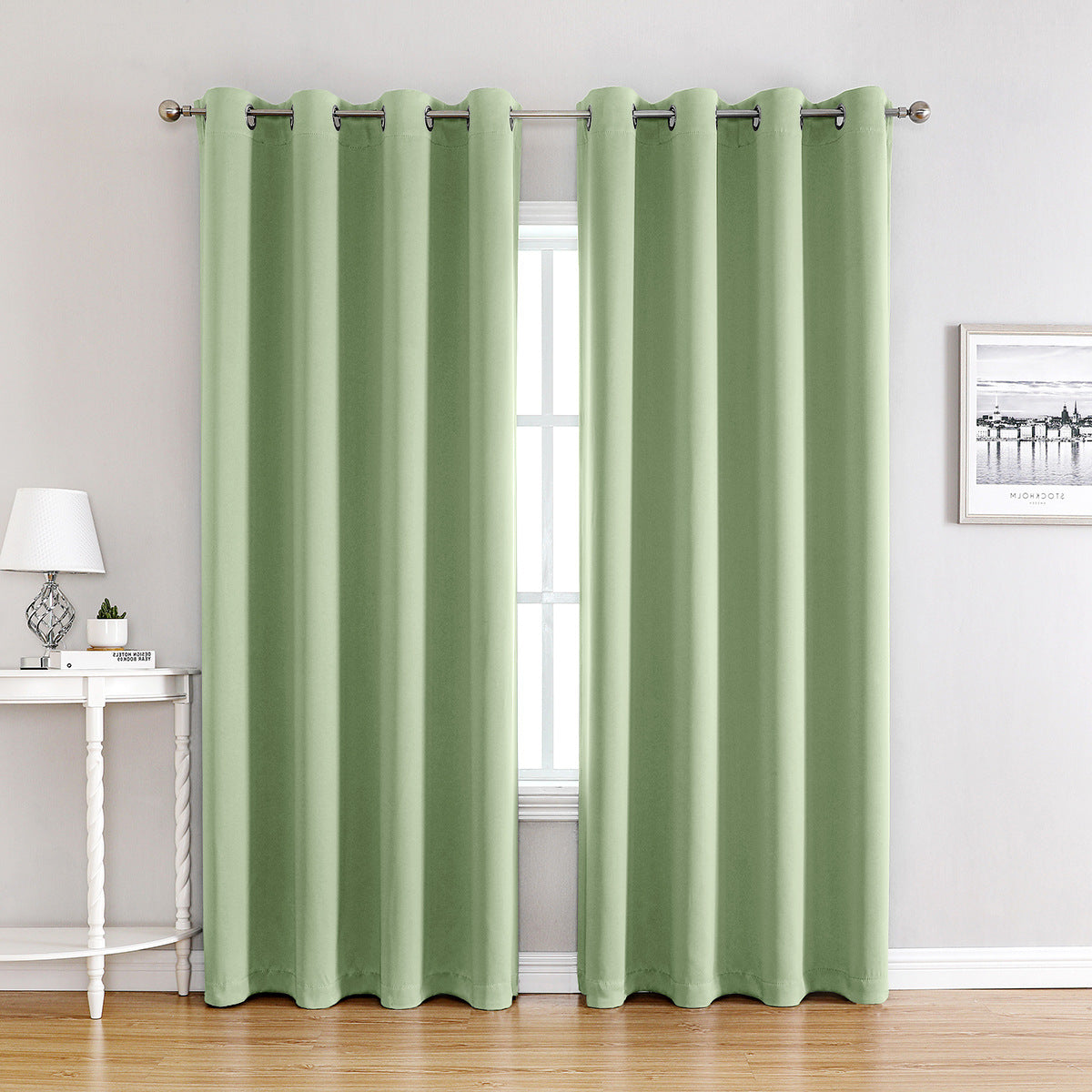 Modern Solid Color Simple Polyester Blackout Curtain