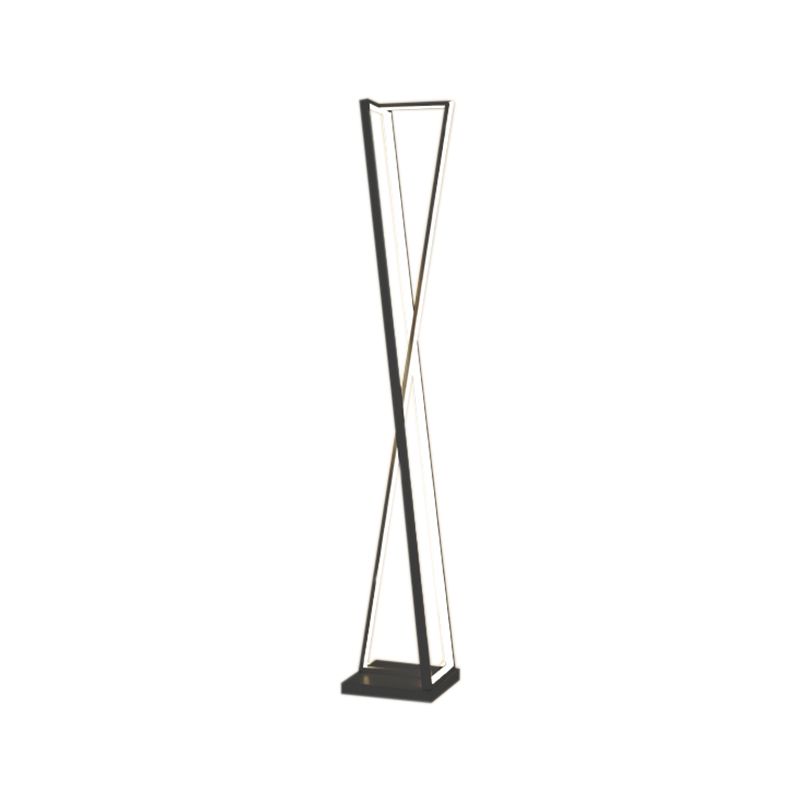 Edge Linear Triangle Floor Lamp, Metal, Black/White