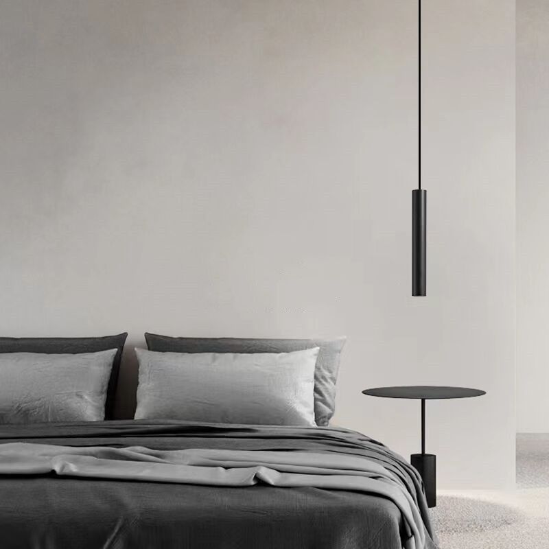 Edge Minimalist Cylinder Black Pendant Light, 9