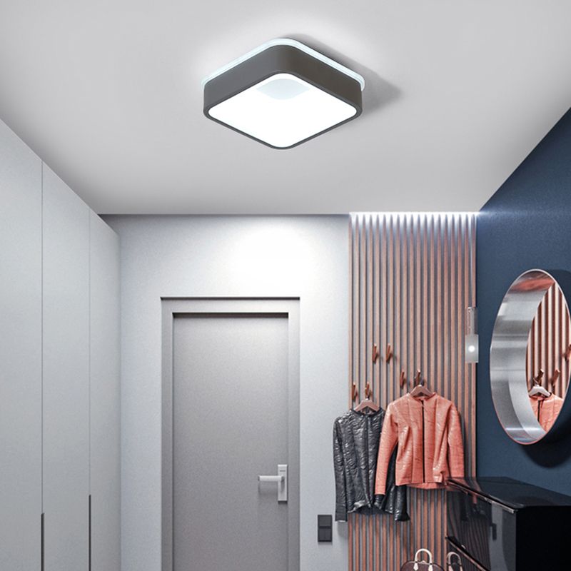 Quinn Minimalist Hollow LED Flush Mount Ceiling Light, Round/Square