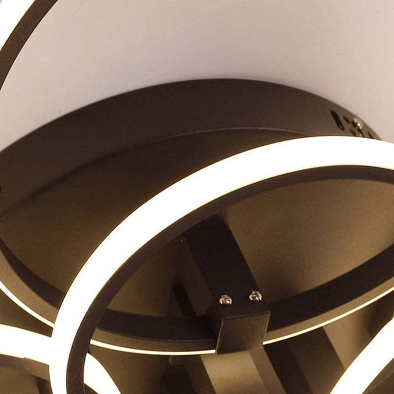 Lacey LED Ceiling Light Circle Ring, Black & White