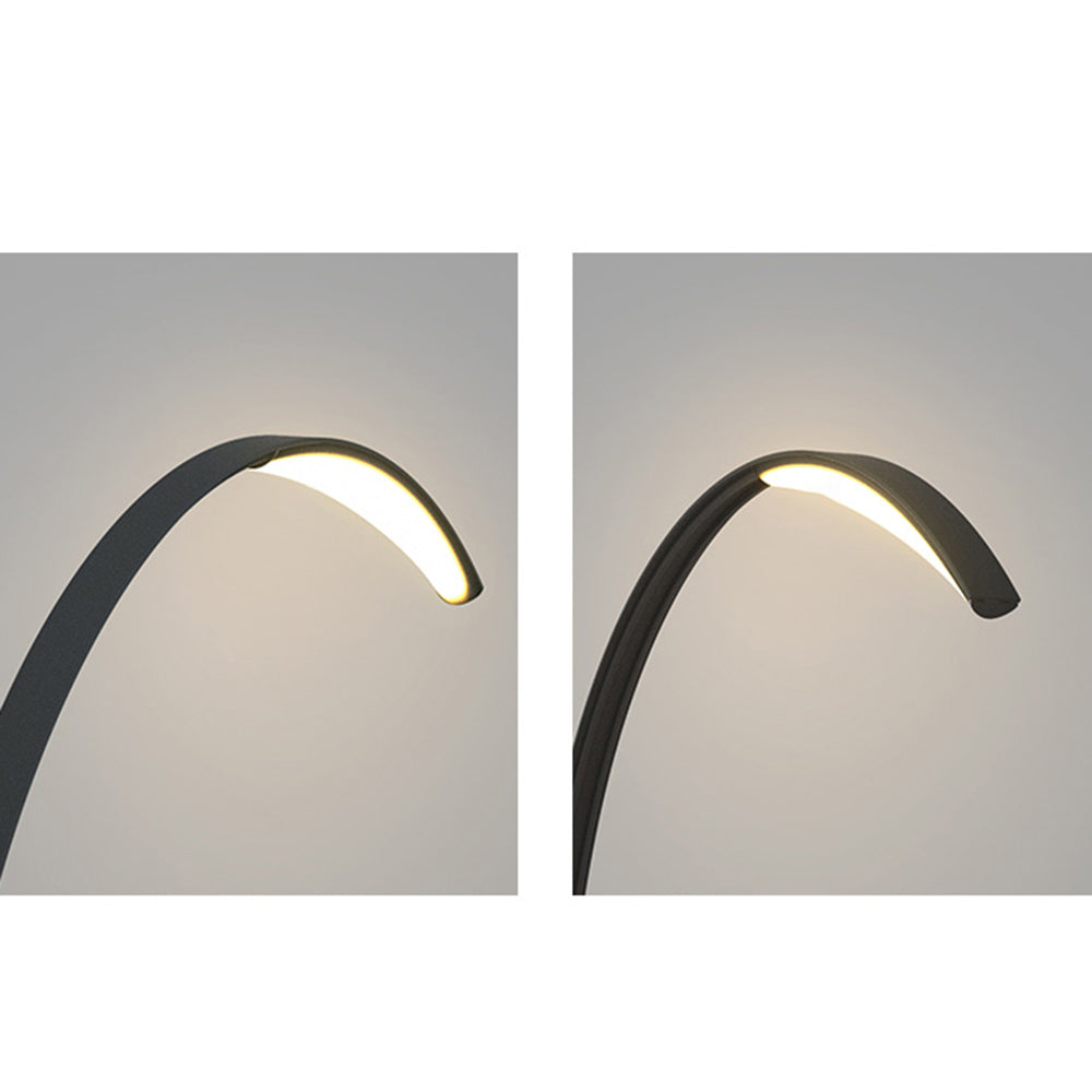 Orr Minimalist Arc Acrylic/Metal Ground Lamp, Black, Pool
