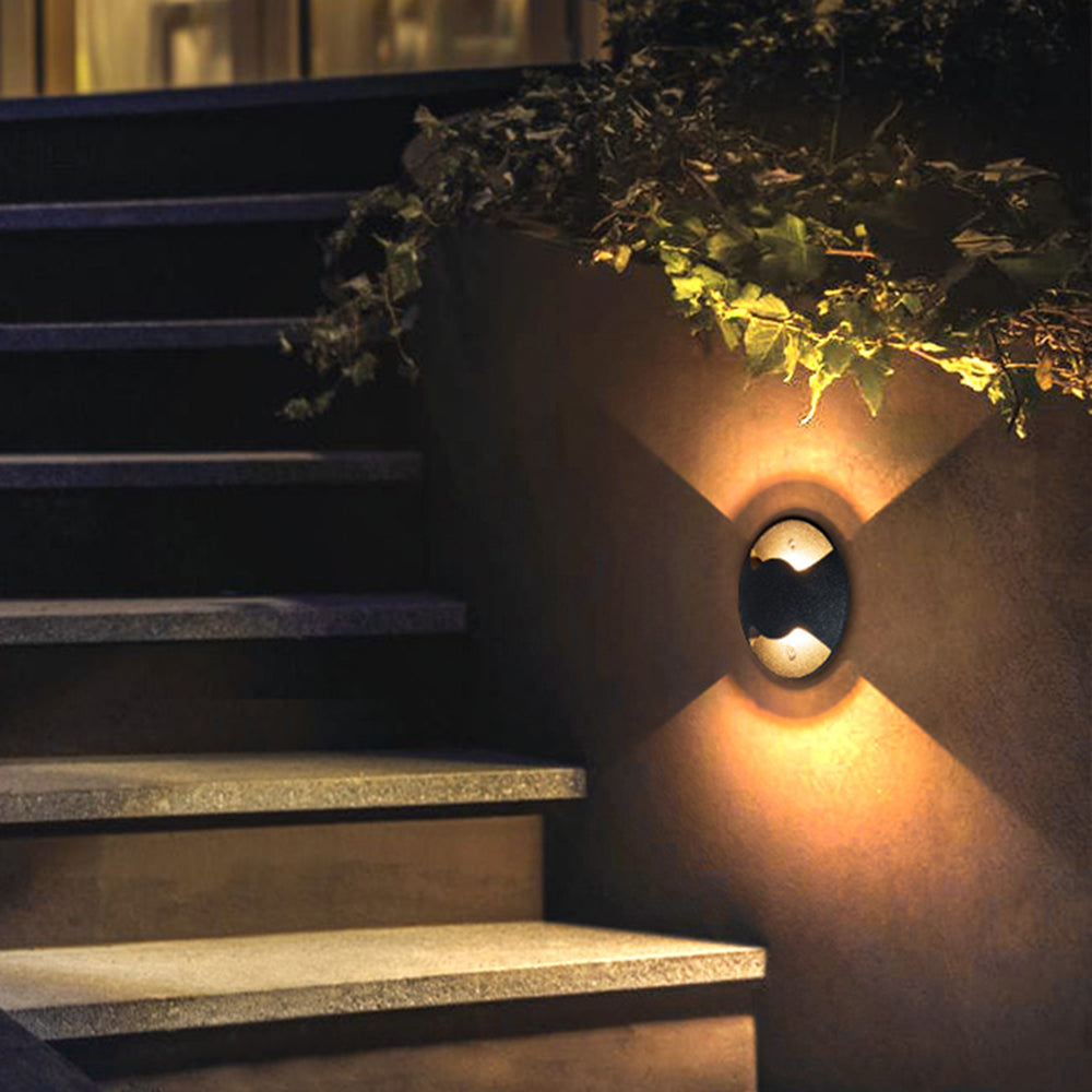 Pena Metal Cylindrical Outdoor Step/Deck Light, Black