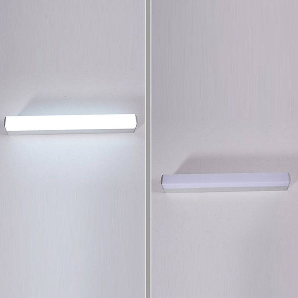 Leigh Modern Rectangular Acrylic Mirror Front Vanity Wall Lamp, White
