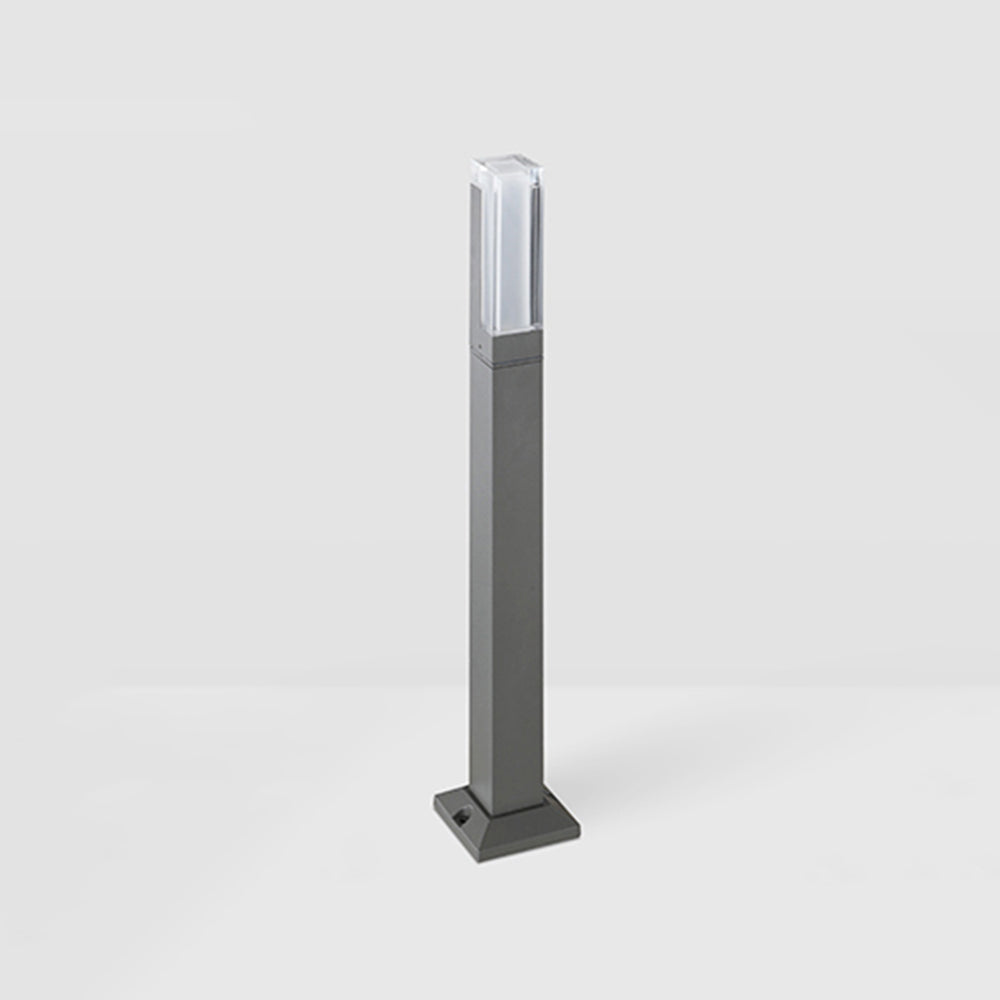 Pena Modern Rectangular Column Solar Outdoor Path Light, Black