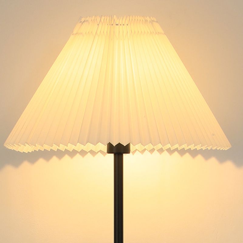 Ozawa Modern Pleated Metal Fabric Floor Lamp, White/Green/Apricot