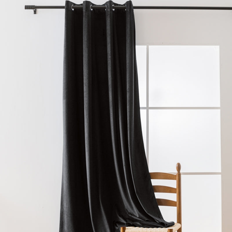 Modern Solid Blackout Flannel 63/84/95 Inches Long Curtains, 5 Colors