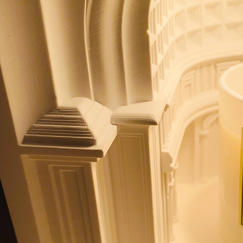 Félicie Art Deco Dome Candle Gypsum Table Lamp, White