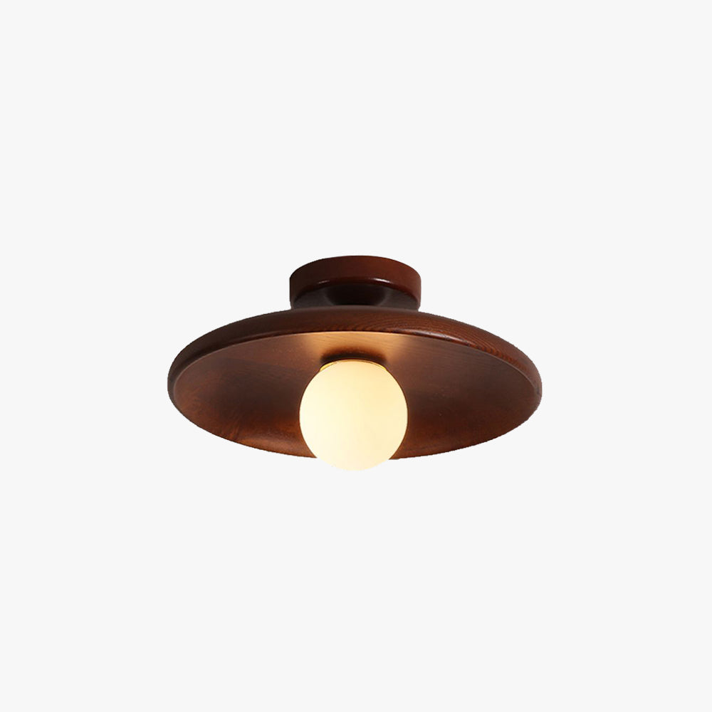 Carins Flush Mount Ceiling Light, Natural/Walnut