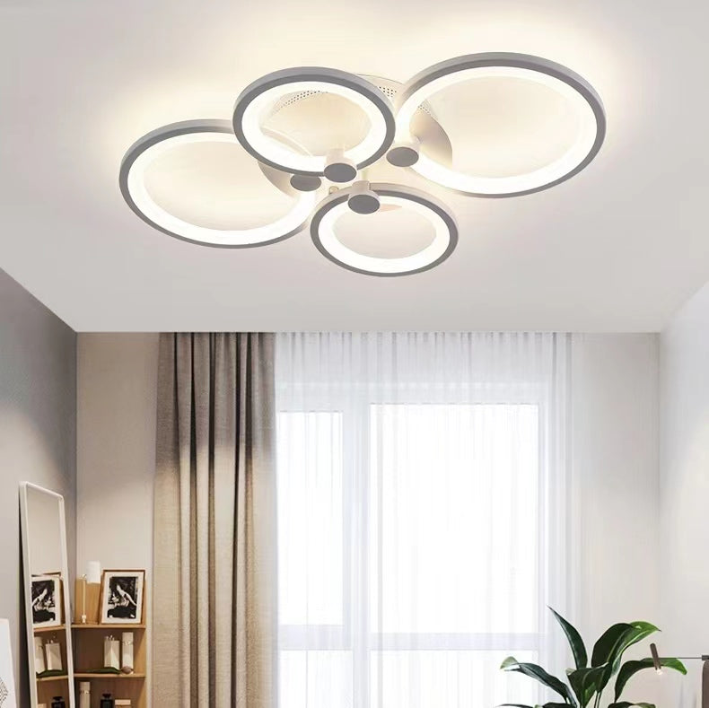 Lacey LED Ceiling Light Circle Ring, Black & White