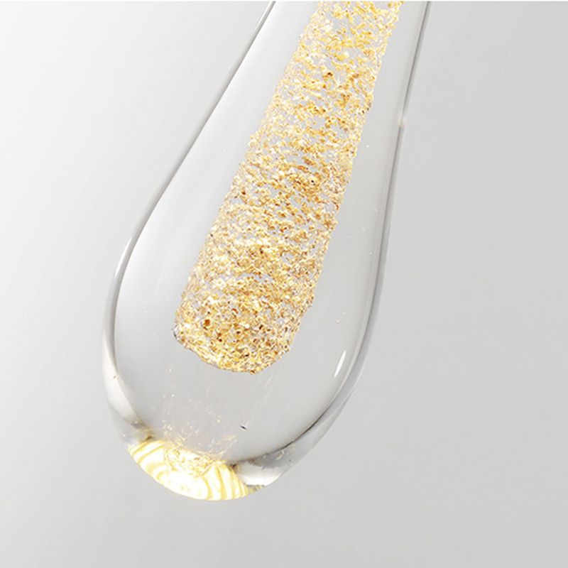 Hailie Teardrop Gold Pendant Light, Crystal & Metal, 1/3/5 Heads