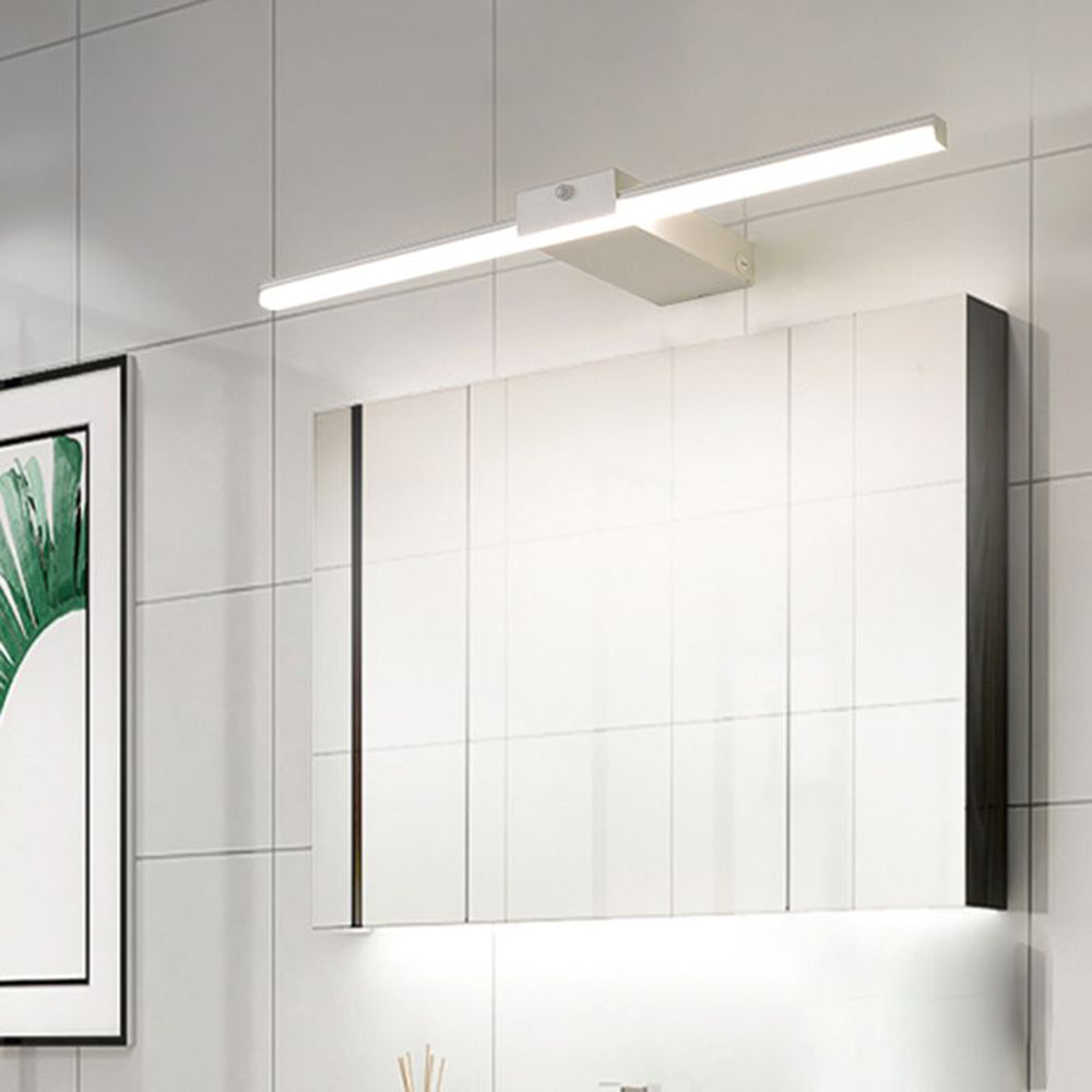 Edge Minimalist Linear Metal Wall Lamp, Black/White, Bathroom