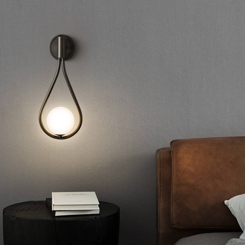 Valentina Nordic Creative Minimalist Water Drop Glass Gold Wall Lamp