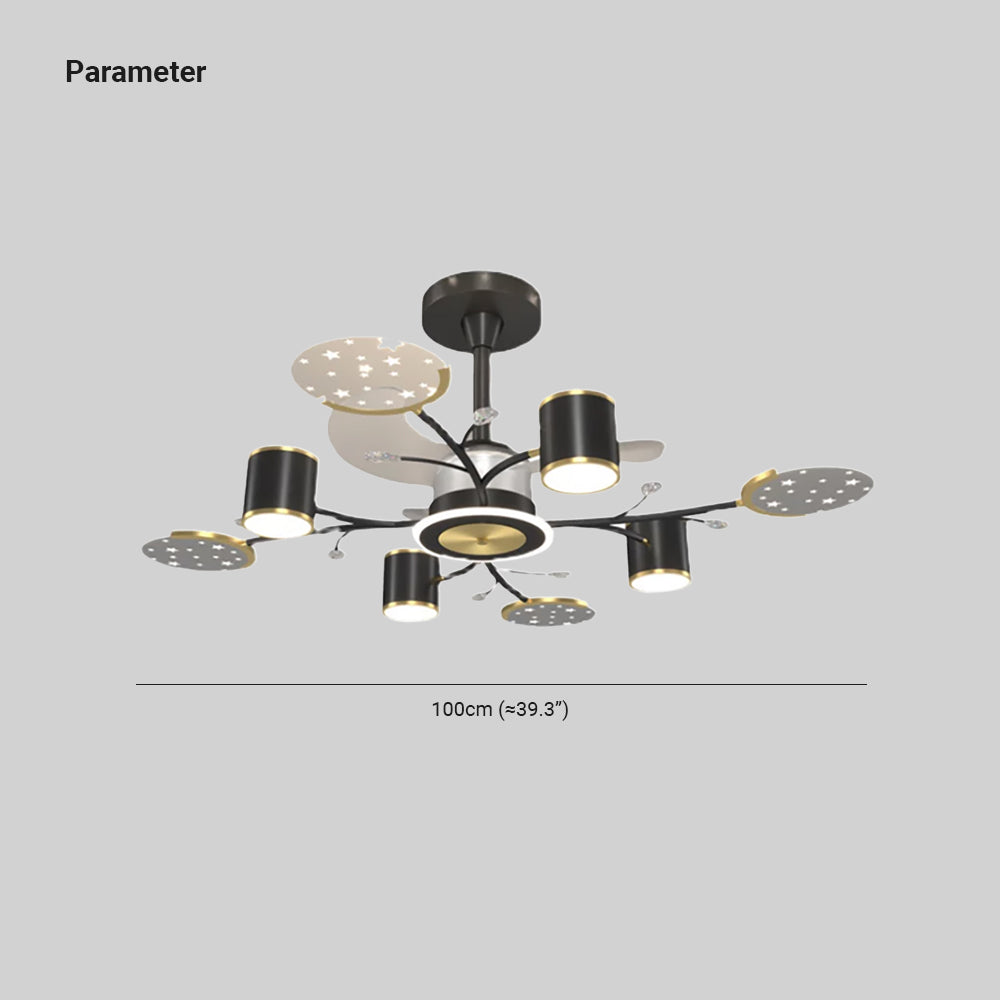 Madina Ceiling Fan with Light, 6/8/10/12 Heads, 39.3''
