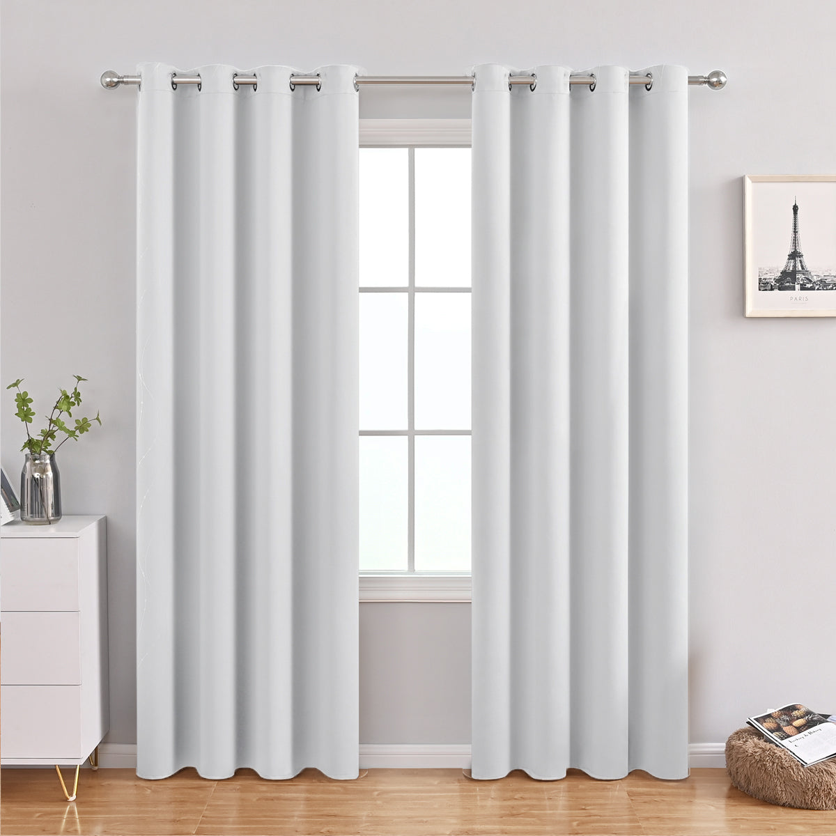 Modern Solid Color Simple Polyester Blackout Curtain
