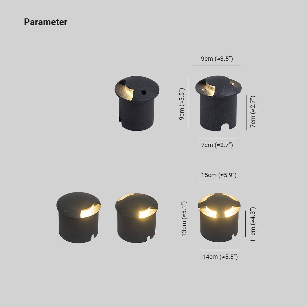 Pena Metal Cylindrical Outdoor Step/Deck Light, Black