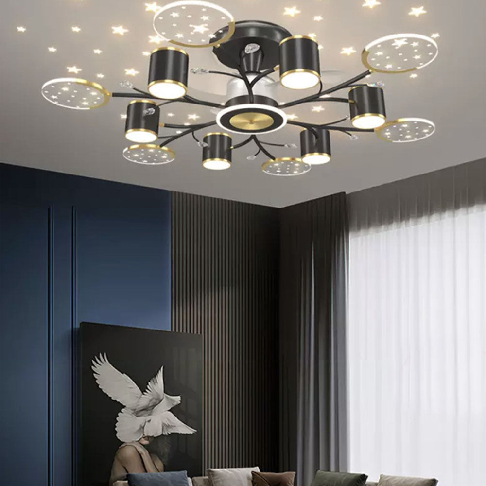 Madina Ceiling Fan with Light, 6/8/10/12 Heads, 39.3''