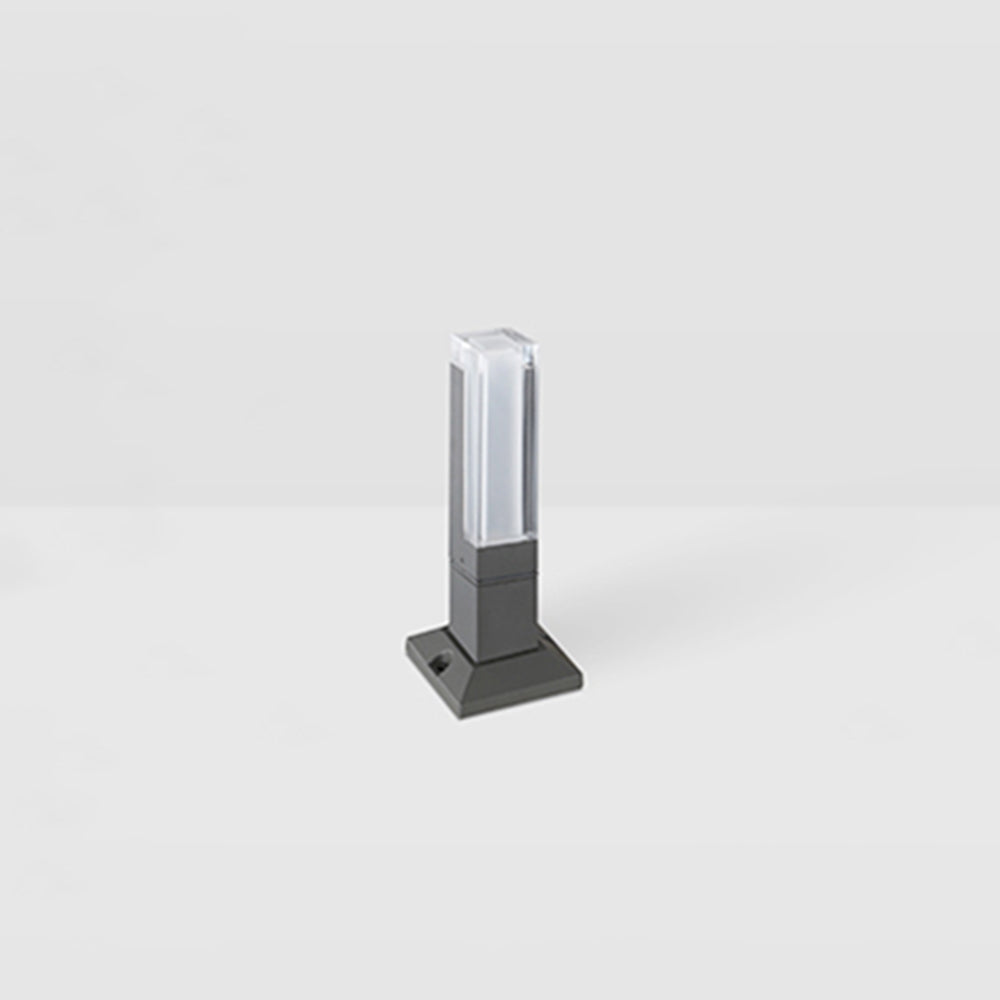 Pena Modern Rectangular Column Solar Outdoor Path Light, Black