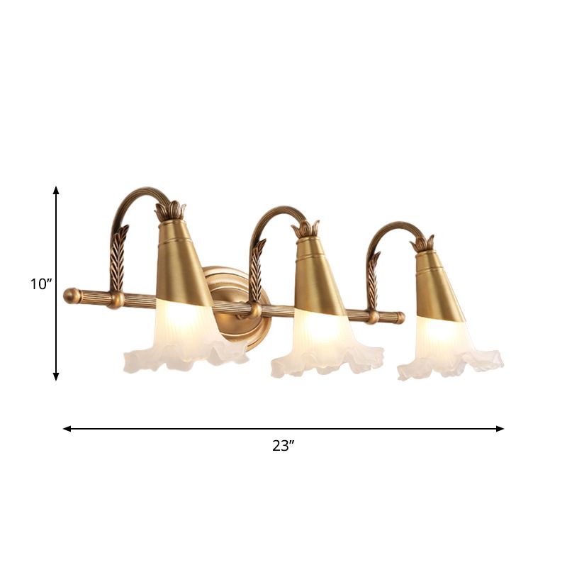 Félicie Nordique Retro Flower Metal/Glass Wall Lamp, Gold