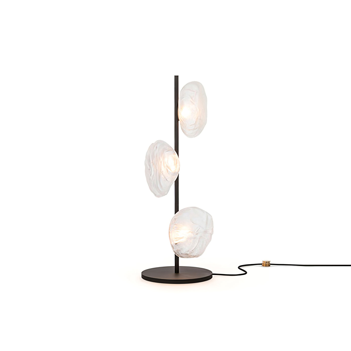 Byres Designer Irregular Metal/Ceramic Table Lamp, Gold/Clear/Gray/Black