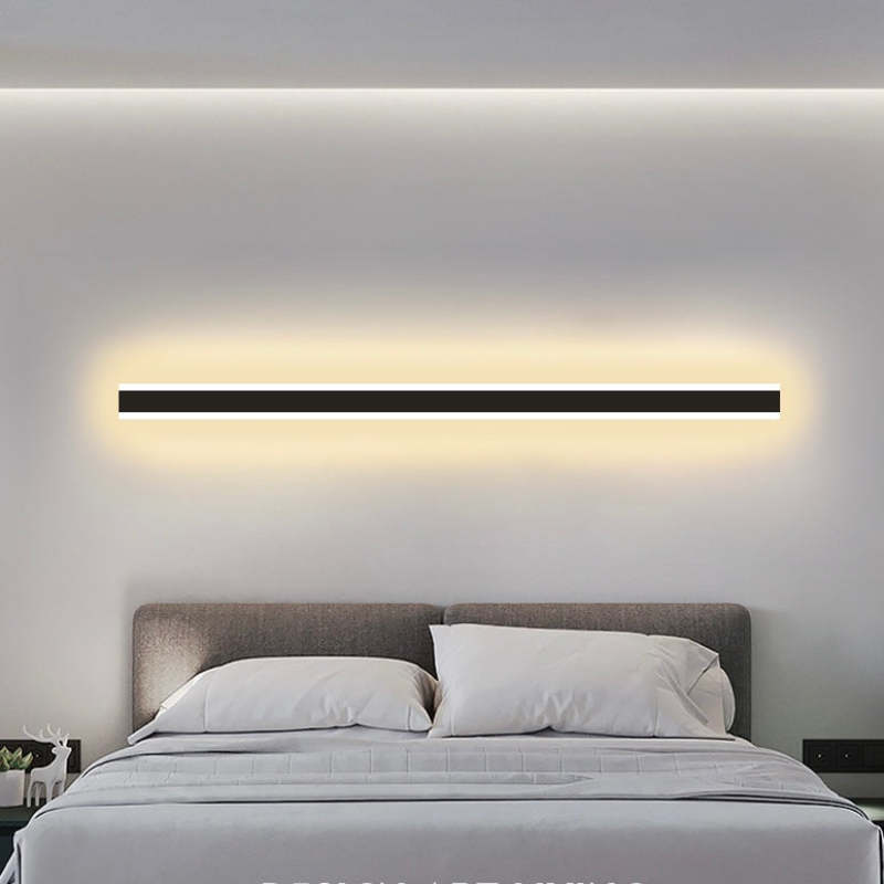 Edge Modern Outer Glow Linear Metal Outdoor Wall Light, Dark Steel Gray
