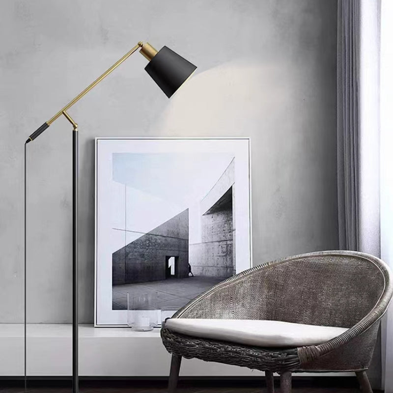 Salgado Modern Balance Arm Black Floor Lamp, Black