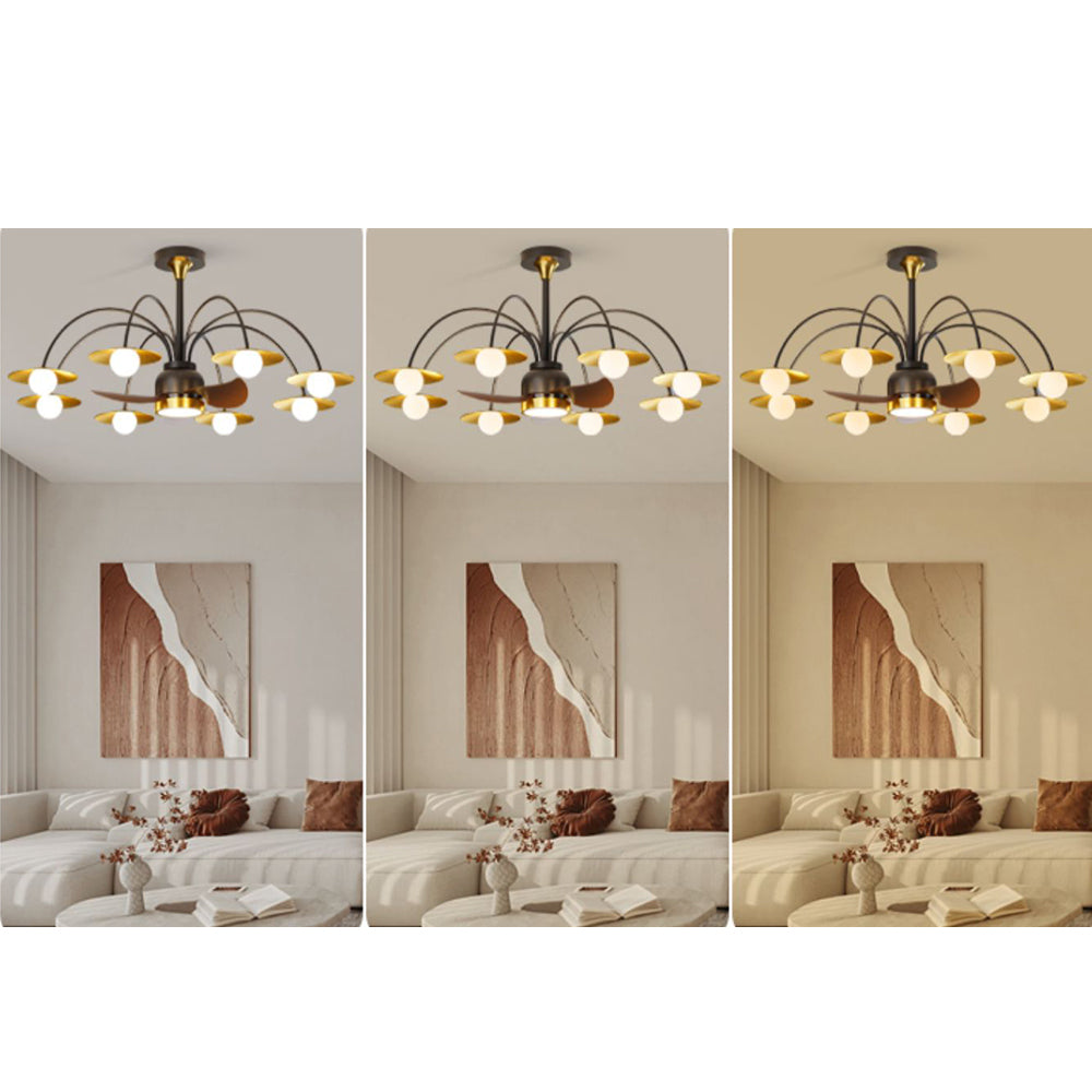 Carins Ceiling Fan with Light, Aluminium & Metal, 43.3''