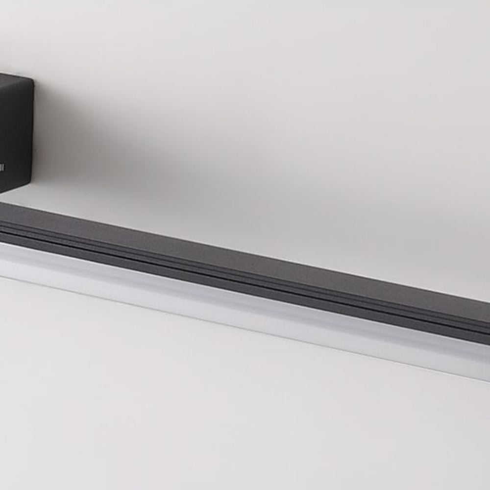Edge Minimalist Linear Metal Wall Lamp, Black/White, Bathroom