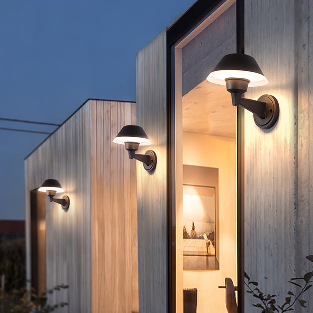 Carins Modern Bowl Metal/Acrylic Outdoor Waterproof Wall Lamp, Black