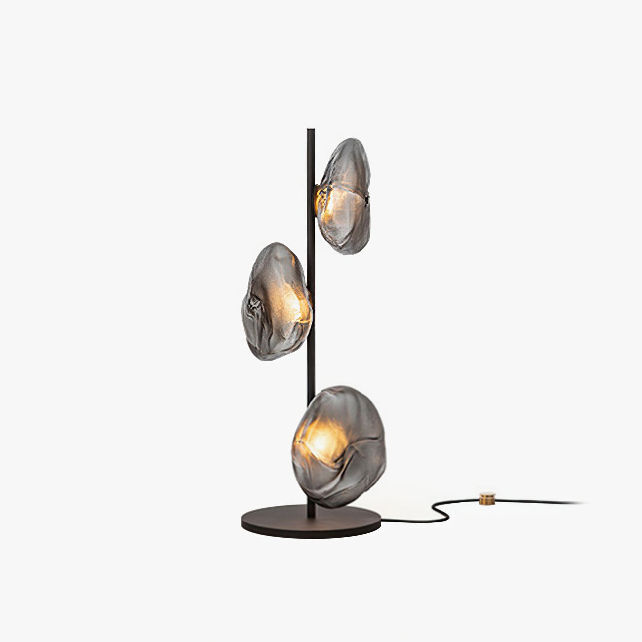 Byres Designer Irregular Metal/Ceramic Table Lamp, Gold/Clear/Gray/Black
