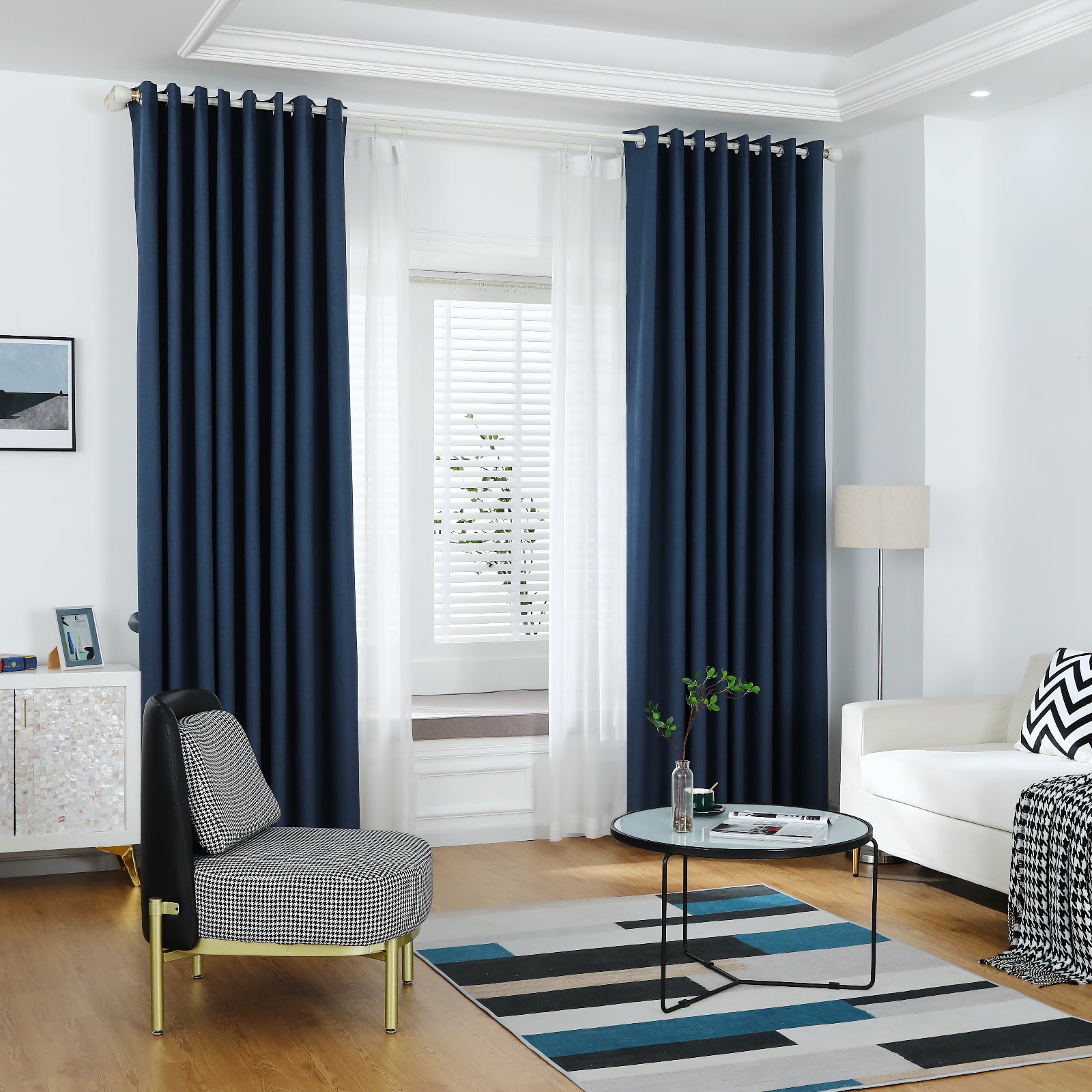 Modern Linen Solid Color Blackout Thermal Insulated Curtains