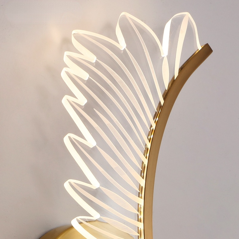 Kristy Modern Crystal Wall Lamp Gold Wings Design Sconce for Bedroom