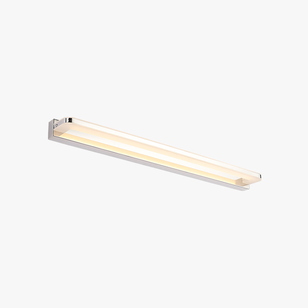 Leigh Nordic Linear Metal Mirror Front Wall Lamp, Chrome/Black