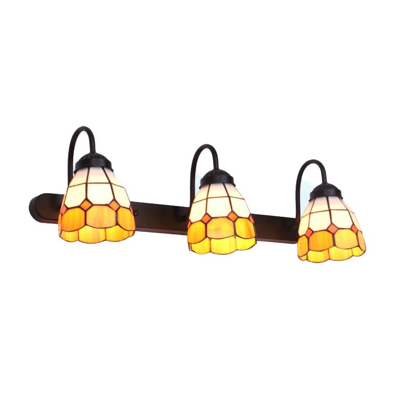 Baxter Vintage Flower Shaped Metal&Glass Bedroom Wall Lamps, Black/White/Blue
