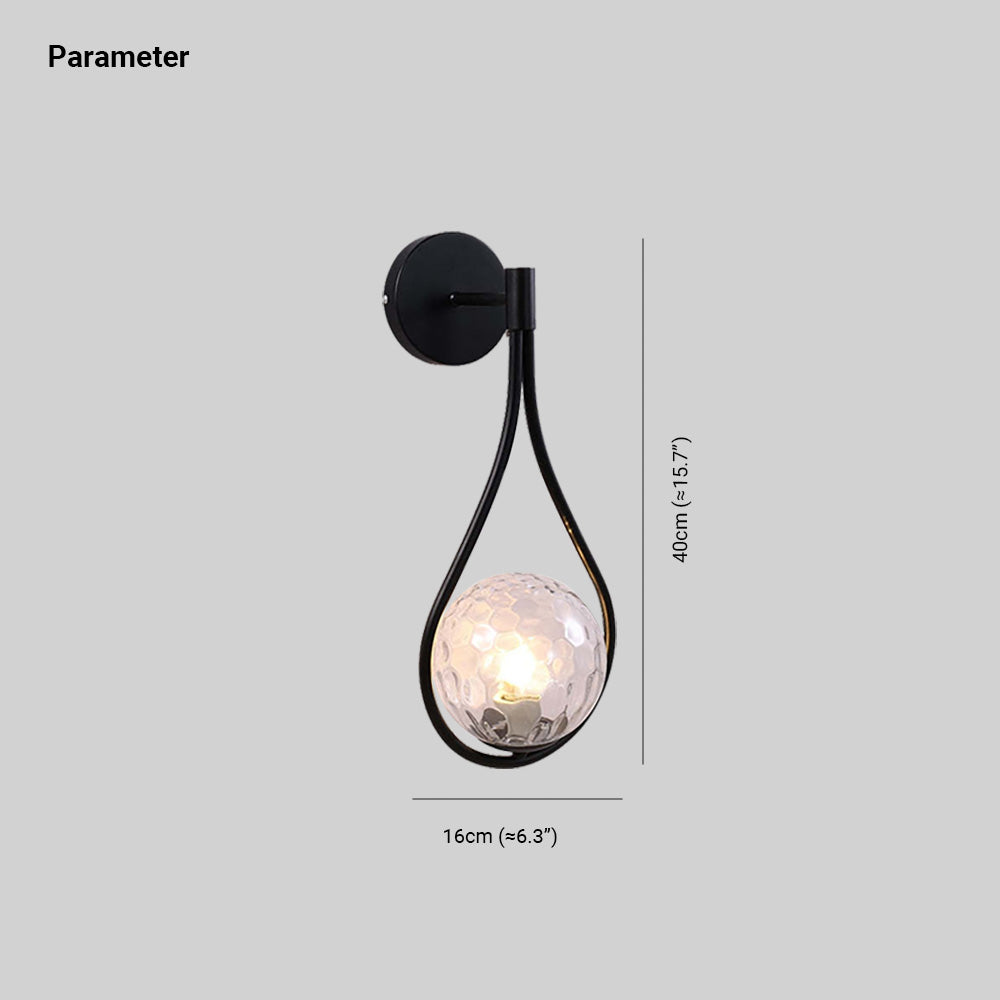 Valentina Nordic Creative Minimalist Water Drop Glass Gold Wall Lamp