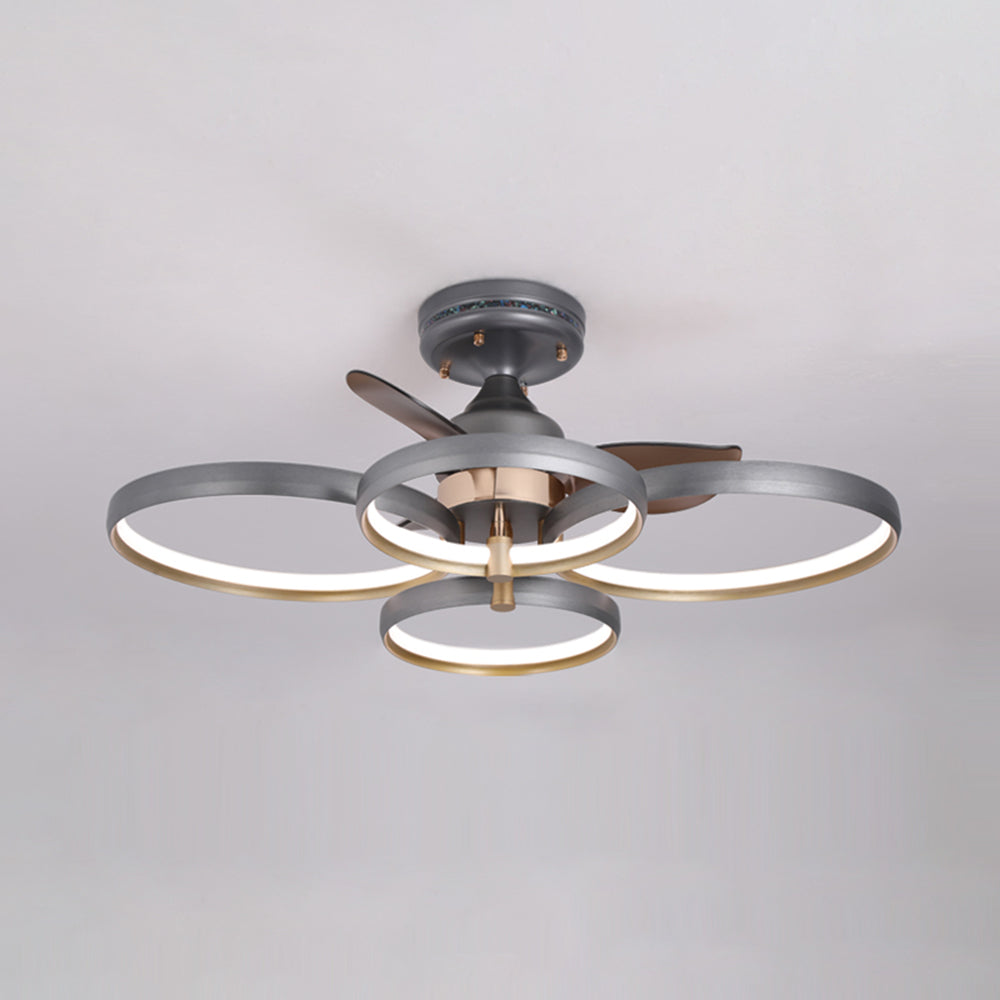 Kelley Ceiling Fan with Light, 2/3/4 Heads, Aluminium & Metal