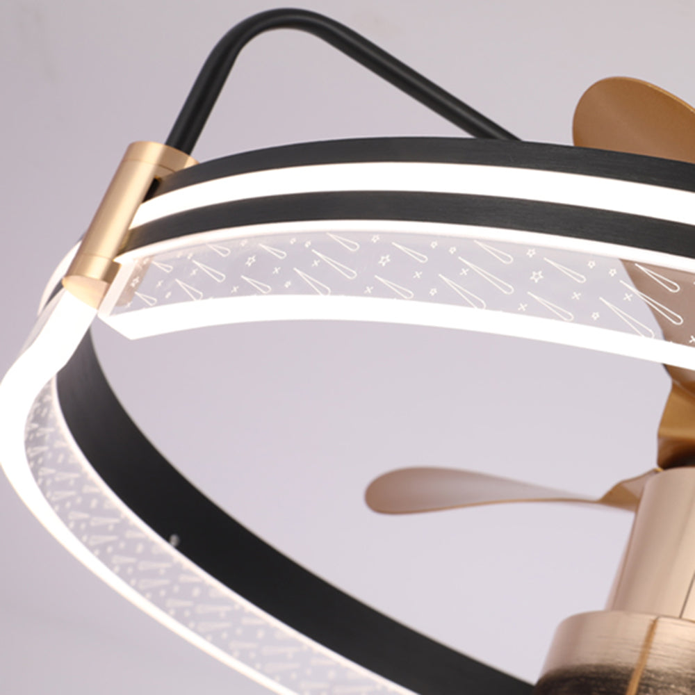 Kelley Ceiling Fan with Light, 2 Style, Aluminium & Metal, 24''