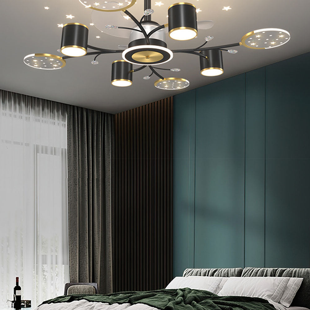 Madina Ceiling Fan with Light, 6/8/10/12 Heads, 39.3''