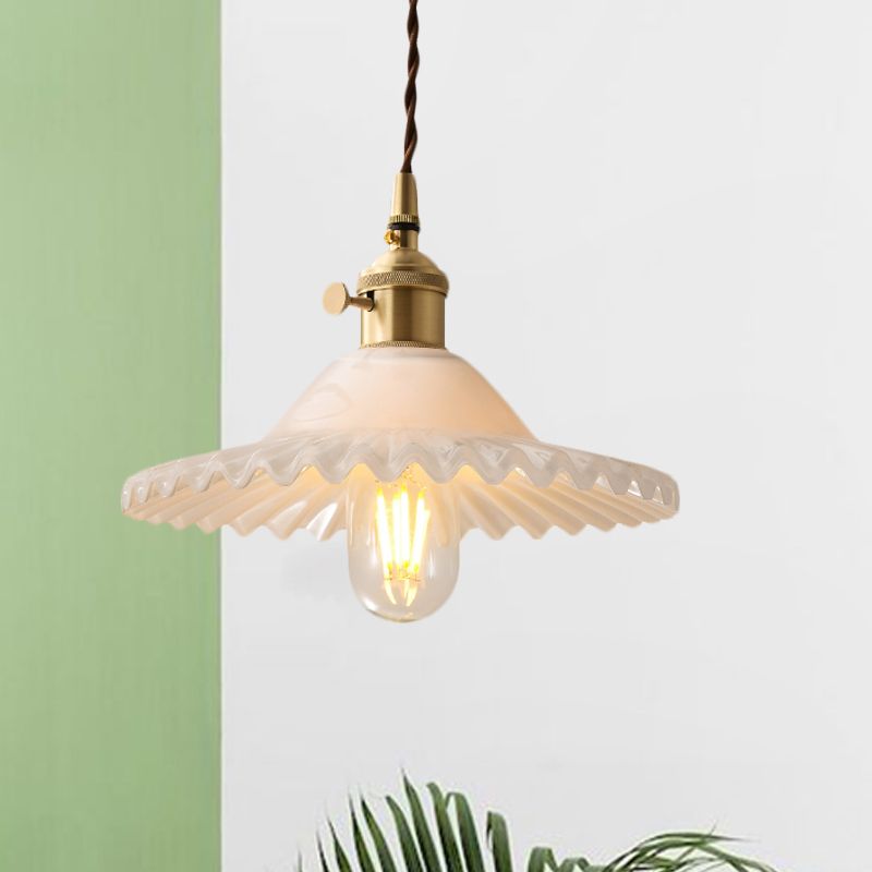 Leilani White Pendant Light, Metal & Glass, 8.7