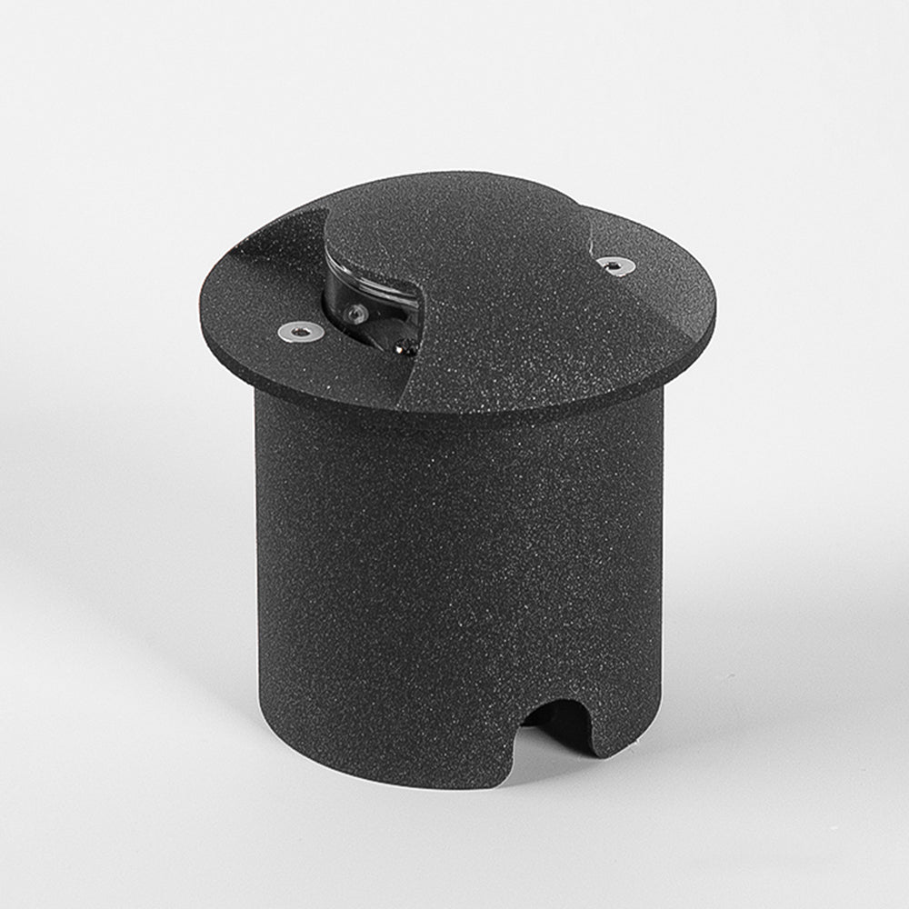 Pena Metal Cylindrical Outdoor Step/Deck Light, Black