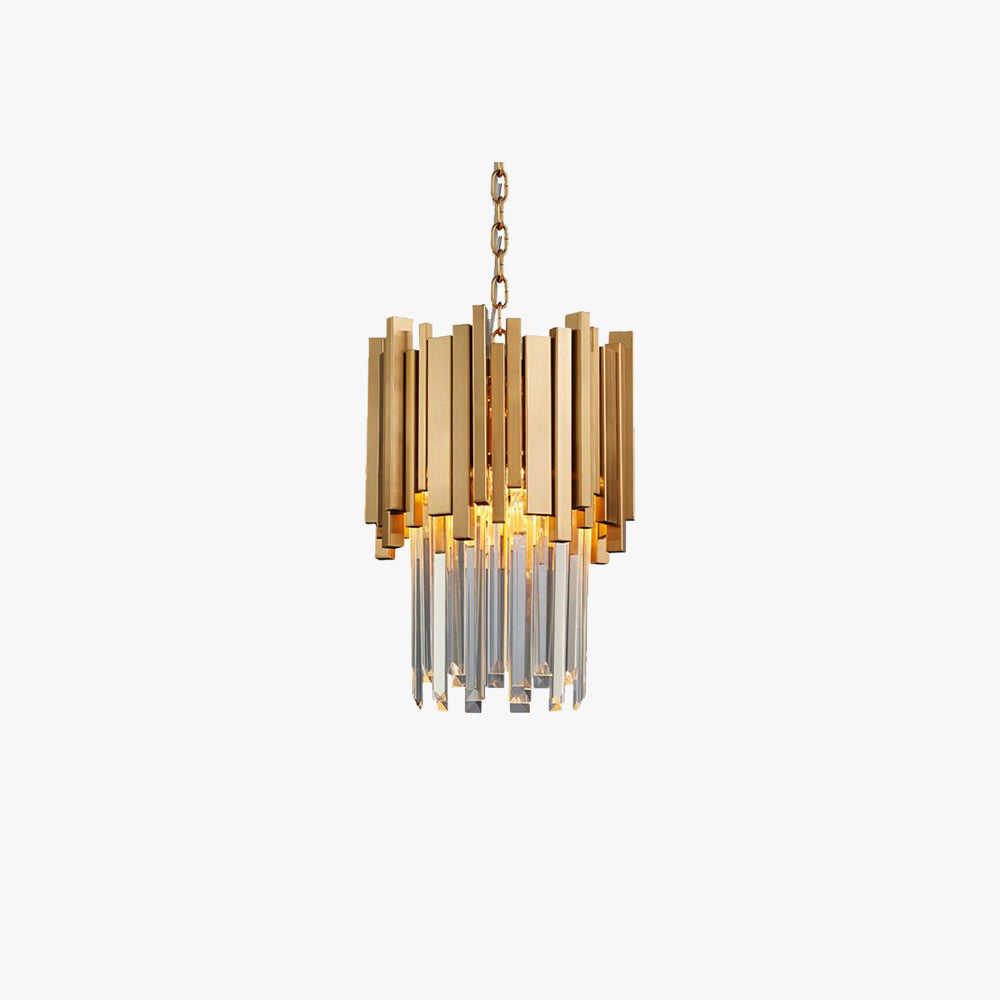 Kristy Modern Crystal Pendant Light, Gold & Chrome