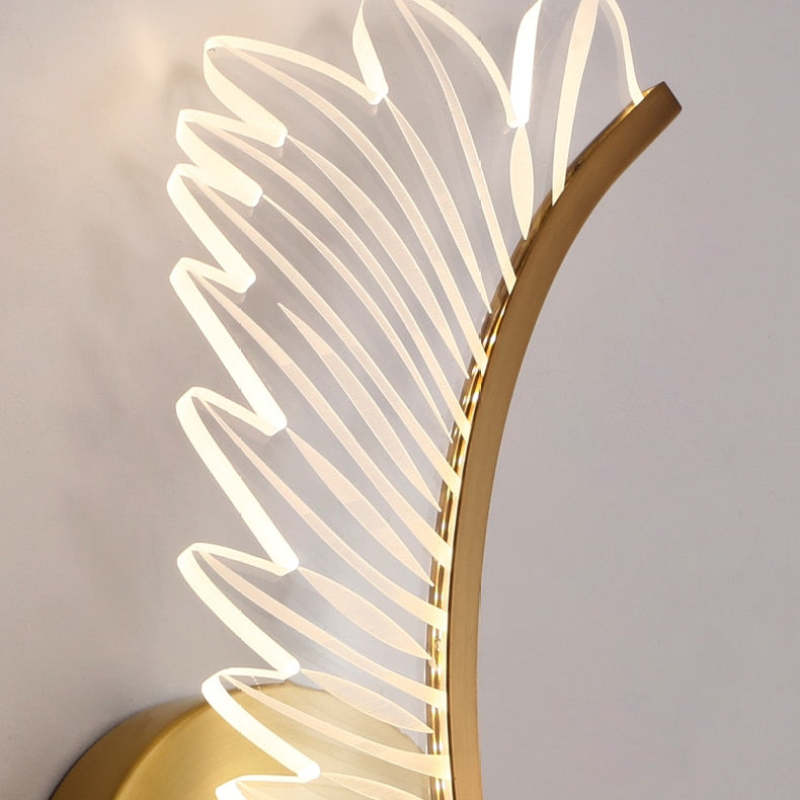 Kristy Modern Crystal Wall Lamp Gold Wings Design Sconce for Bedroom