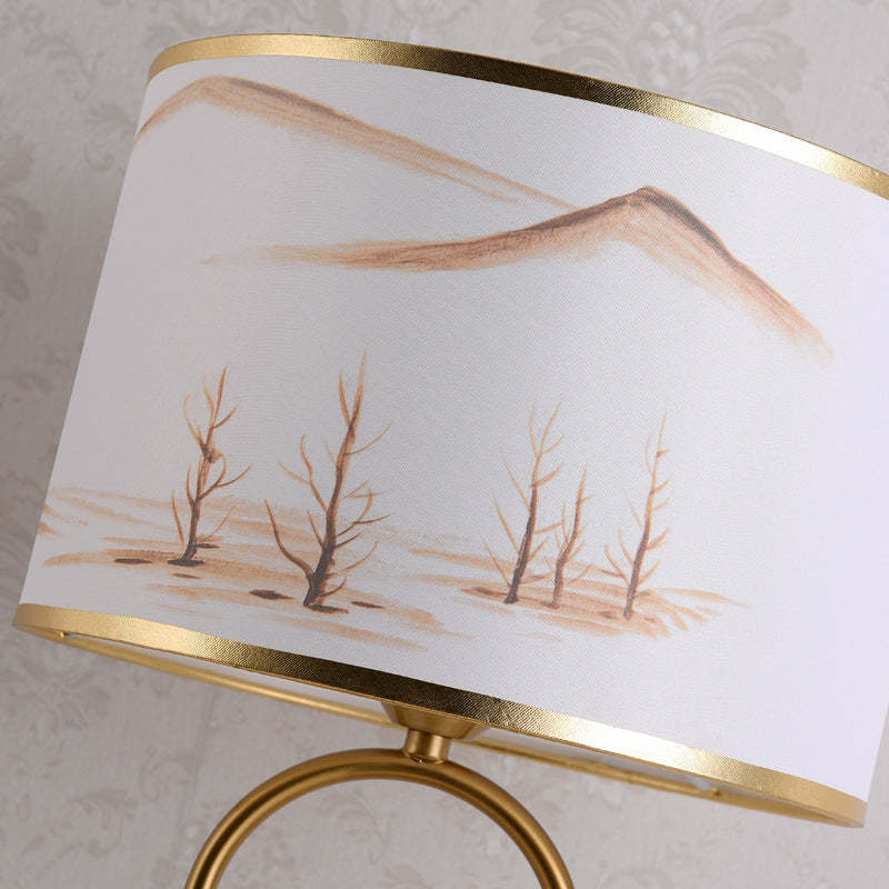 Sano Table/Floor Lamp Landscape, Metal/Fabric, Bedroom