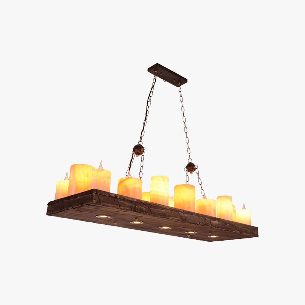 Austin Farmhouse Candle Metal/Glass/Wood Chandelier