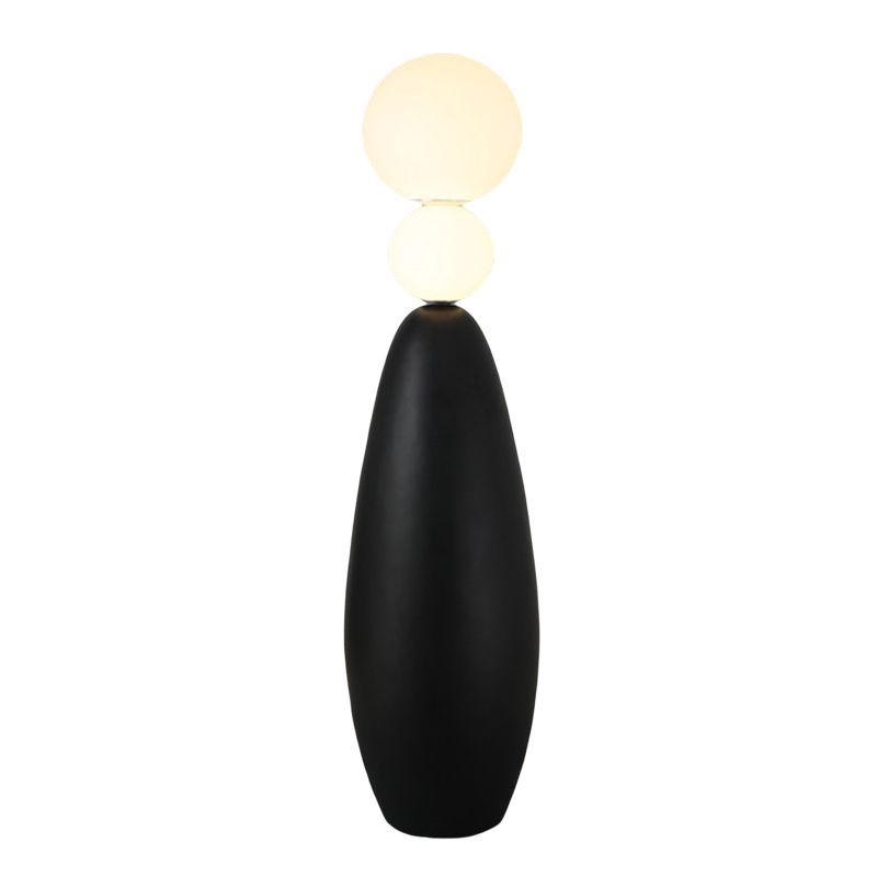 Valentina Modern Ball-shaped Resin Glass Floor Lamp,Black /White