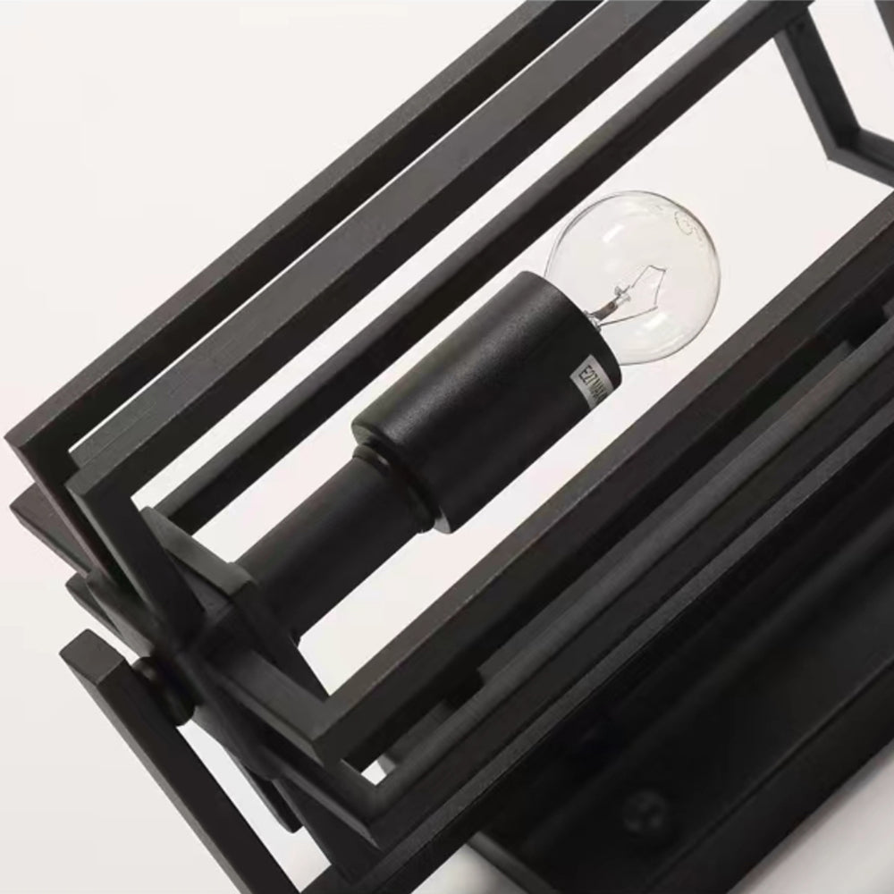 Orr Designer Rectangular Metal Outdoor Wall Lamp, Black