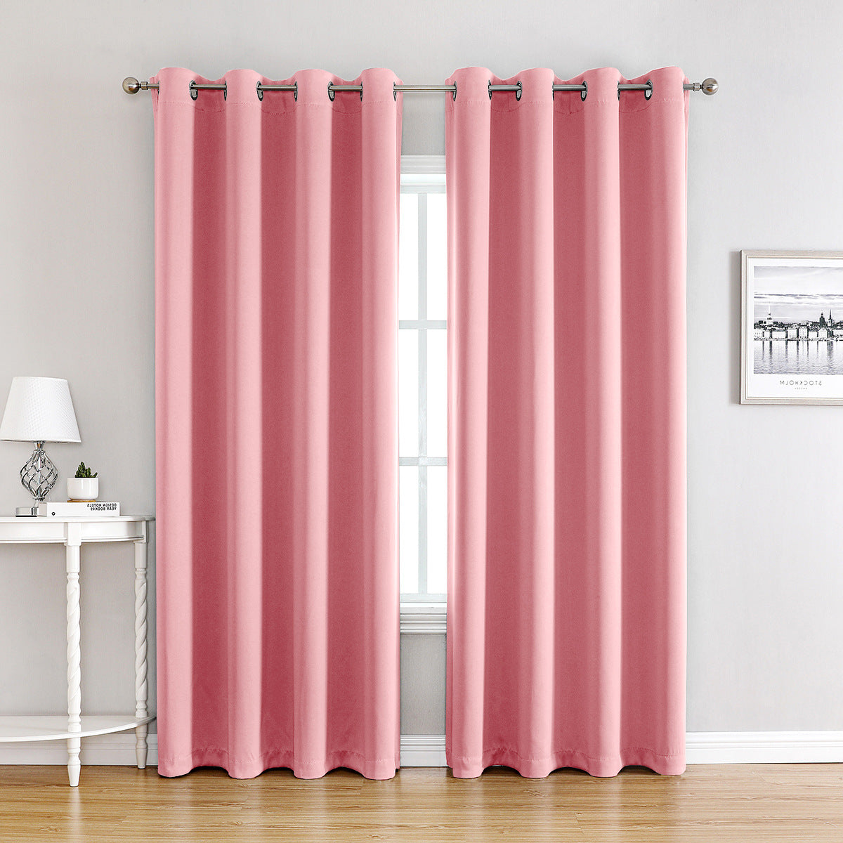 Modern Solid Color Simple Polyester Blackout Curtain