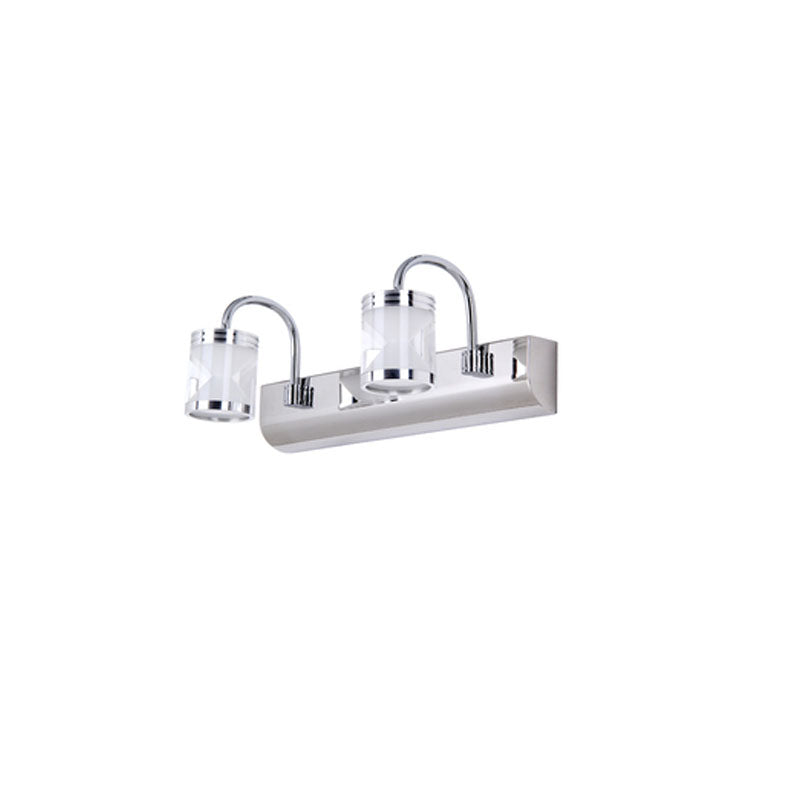 Leigh Modern Lantern Metal/Acrylic Wall Lamp, Silver